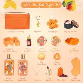 Mother's Day Gift for Mom - Luxury 20-Piece Tropical Spa Gift Set for Women, Bath & Body Care Kit with Shower Gel, Makeup Bag | Christmas, Valentine's, Birthday, Relaxation Gift for All Occasions