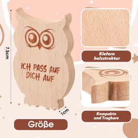 Blulu Owl Gifts Wooden Lucky Charm Gift Get Well Gifts Lucky Charm Operation I Pass auf Dich Lucky Charm Health for Women Men Christmas Family Friends Colleagues
