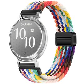 Issinlky Nylon Braided Strap for Garmin Lily 2, 14 mm Elastic Bracelet for Garmin Lily 2 Women