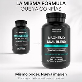 Magnesio Dual Blend Longevity Series | 700 mg por Cápsula | 240 Cápsulas | Citrato + Bisglicinato Pureza ≥98% Grado Clínico | Suplemento Alimenticio