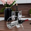 Soporte para Botellas de Vino de Hierro Plateado, Expositor Pequeño