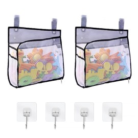 WYRGQIQN 2 Stück hängender Mesh-Badespielzeug-Organizer, Badewannenspielzeug Aufbewahrung, multifunktional, für Badezimmer, Dusche, Badewanne, Spielzeugaufbewahrung zum Aufhängen