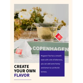 TeeLux TeeLux Mugwort Tea Bags, Natural Mugwort Leaves, Caffeine Free, Dried Mugwort Herb Tea, 40 Tea Bags