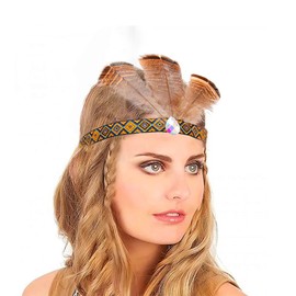 Yokawe Native Indian Headband Feather Headbands Boho Headdress Chief Costume Gypsy Festival Performances for Women Men (style 1)