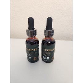 Global Healing Center Vitamin B12, 5000 mcg, Organic Liquid Sublingual Vit B12, 1 OZ Each, PACK OF TWO