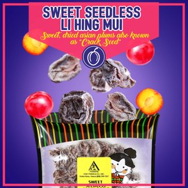 Asia Trans Sweet Seedless Li Hing Mui Crack Seed Plums | Hawaiian Favorite | Naturally Sweet Dried Asian Plum Candy (4 oz)