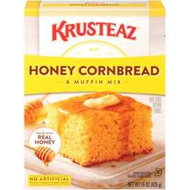 Krusteaz Honey Cornbread and Muffin Mix - No Artificial Colors, Flavors or Preservatives - 15 OZ (Pack of 3)