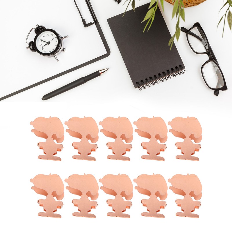 10pcs Metal Binder Clips Innovative Cartoon Cute Shape Electroplated Rustproof