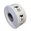 1000 x Roll 25mm Round White Dairy Free Labels Permanent
