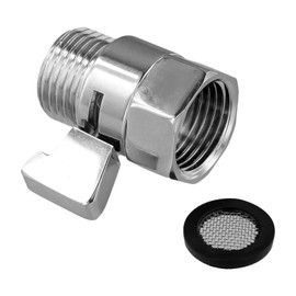 Aomhrek Shut-off Valve Internal and External Direct Flow Valve Shower Water Shut-off Valve Flow Regulator Chrome Plating
