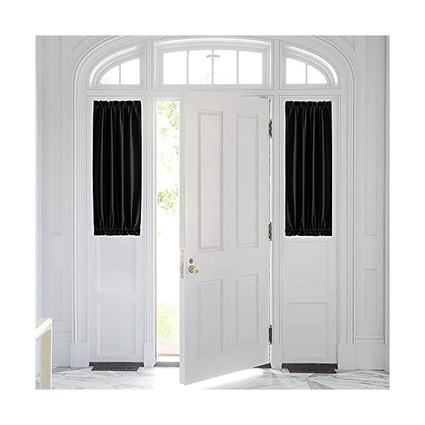 PONY DANCE Short Door Curtains - Rod Pocket Top Blackout