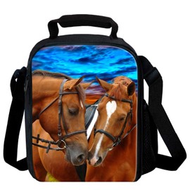 GOXUNYUAN Lunch Bags, Storage Lunch Tote Waterproof Reusable Portable Bag for Boys and Girls, Horse