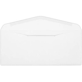 Reskid #10 Envelopes - 2500 Bulk Box - 4 1/8" x 9 1/2" - 24lb White - Gummed - Blank Windowless White Envelopes
