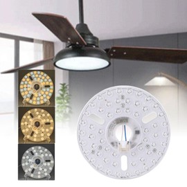 6.3in 24W LED Ceiling Fan Light Retrofit Kit, 3CCT, 3000K 4000K 6000K Dimmable, Ceiling Fan LED Light Replacement, Magnetic Attachment (A)