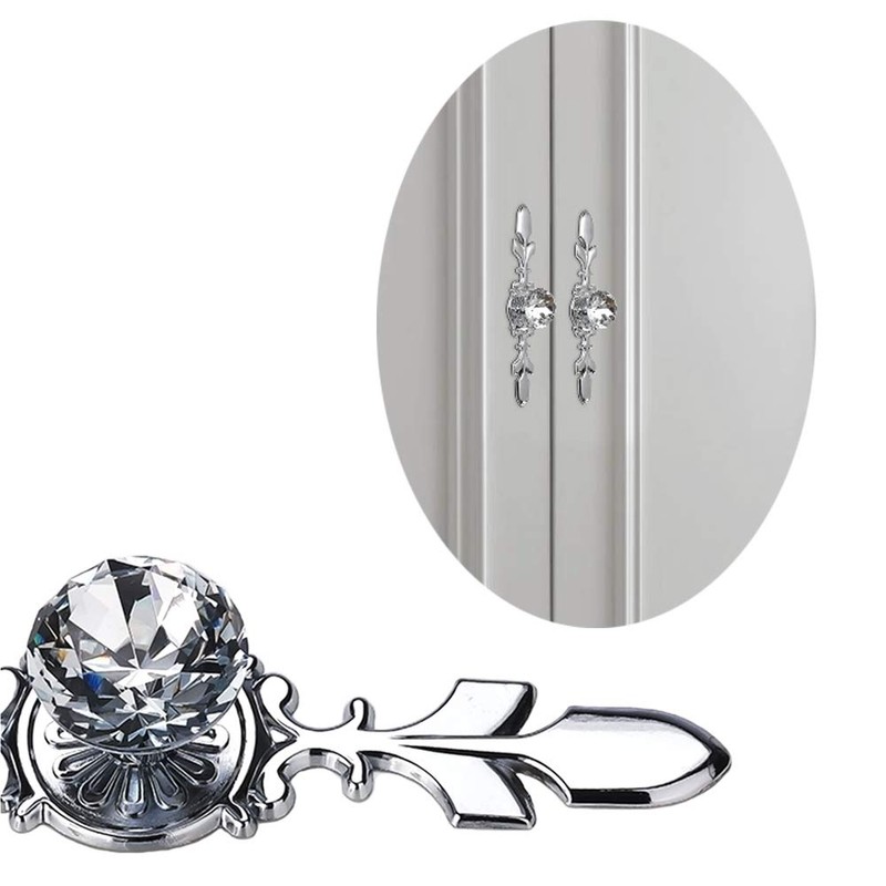 Zasiene Cabinet Knobs Crystal Pack of 5 Diamond Crystal Drawer