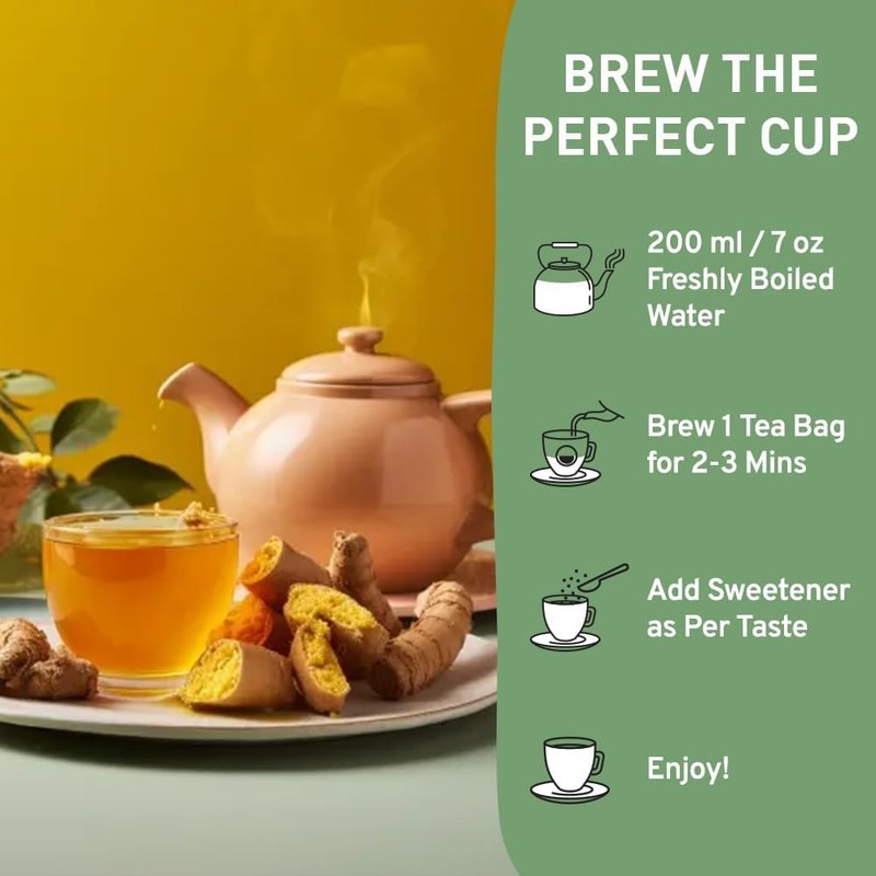 HANDPICK, Turmeric Ginger Tea Bags (100 Herbal Tea Bags) Caffeine