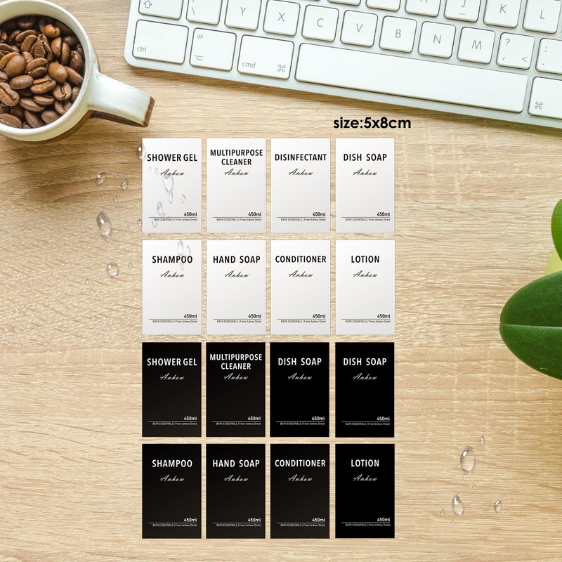 Anhow 3 x 450 ml Shampoo Bottles for Filling, PETG