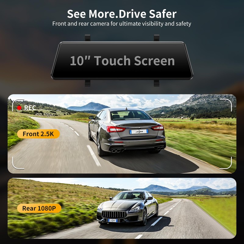 JOMISE C810 CarPlay Mirror Dash Cam Front and Rear -