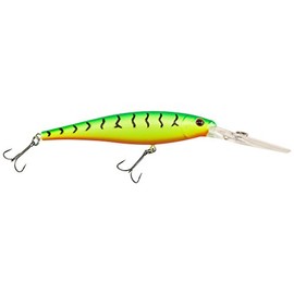 Berkley Flicker Minnow Fishing Lure, Firetiger, 1/2 oz, 4 1/2in | 11cm Crankbaits, Realistic Minnow Profile, Sharp Dive Curve Gets to Fish Quickly, Equipped with Fusion19 Hook