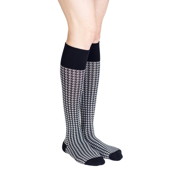 Rejuva 15-20 mmHg Graduated Compression Socks, Houndstooth Pattern, Men/Women