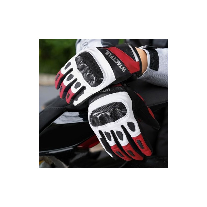 WTACTFUL Carbon Goat Leather Motorcycle Gloves for Ultimate Protection and