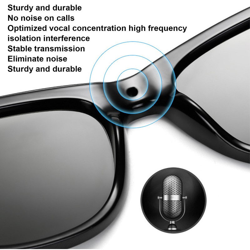 Smart Sunglasses Multifunctional Wireless Bluetooth Sunglasses for PC Laptop ComputerDark