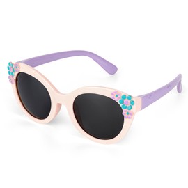 Hifot Kids Sunglasses Girls, UV400 Protection Polarised Girls Toddler Sunglasses, TPEE Flexible Frame Childrens Sun Glasses for Kids Age 3-10