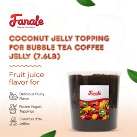 Fanale Coconut Jelly Topping nata de coco for Boba Tea | Ice Cream | Yogurt | Smoothie | Milk Tea | Desserts (Coffee, 7.26 lb) JEL011