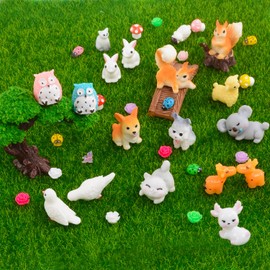 U-Zimikee 150 Pcs Mini Resin Animals Miniature Animals Figurines Tiny Resin animals Small Animals Figures Mini Animals for Garden Décor Micro Landscape Ornaments Kit Fairy Garden Dollhouse Accessories