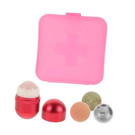 Beavorty Luxury Metal Shell Eye Massager Set Jade Roller Volcanic Stone Roller Face Massage Tool for Face Puffiness Skin Care Tool