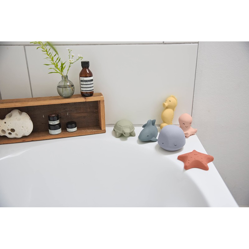 LÄSSIG Baby Children's Bath Toy Natural Rubber Turtle