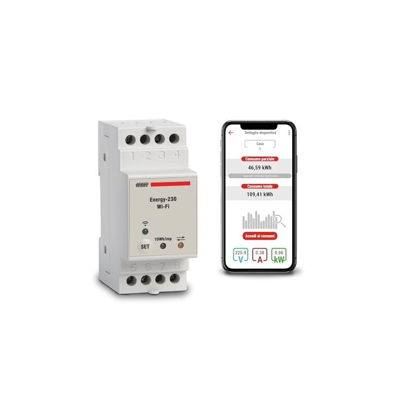 VEMER VE794600 Energy WiFi - Smart WLAN Electricity Meter for