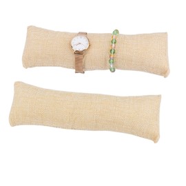 ANNASAMDO Pack of 2 long watch cushions, linen wristband cushion, watch cushion, display, showcase, holder, jewellery cushion for display stand, organiser, storage