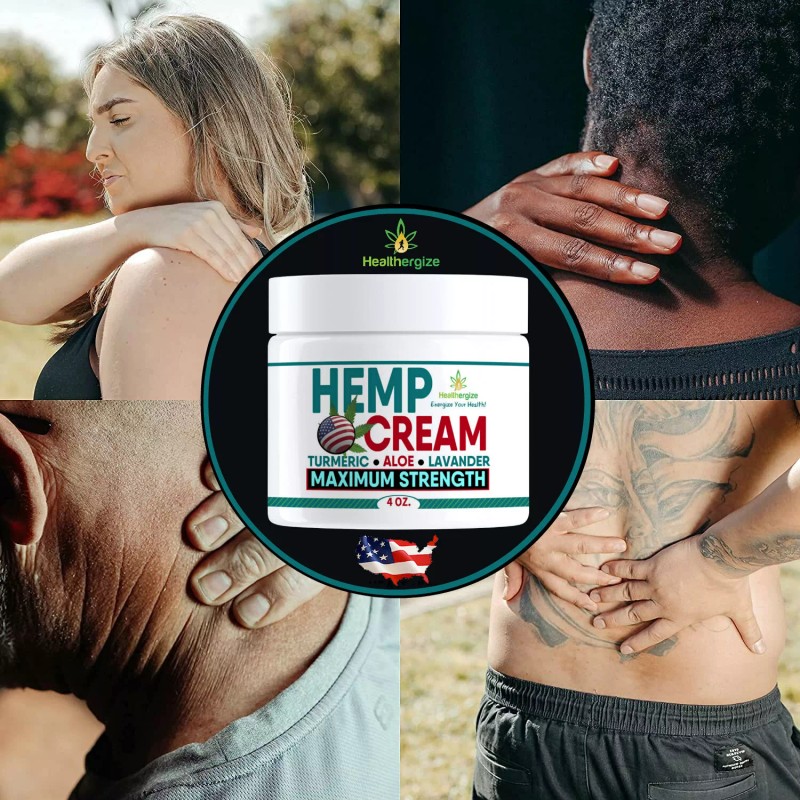 Healthergize Strong Cream Large 4 Ounce-Pain, Muscle, Knees, Back, Joints,