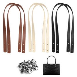 6 Pcs Leather Straps Supplies, Thick Replacement Leather Handle, with Rivets Purses for Bag Making Purse Totebag Wallet Bags Supplies DIY Accessories