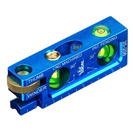IDEAL Electrical 35-206 Nivel de electricista CNC nivel de aluminio mecanizado con 2 viales acrílicos, mandíbula magnética, enrollador de pulgar, azul