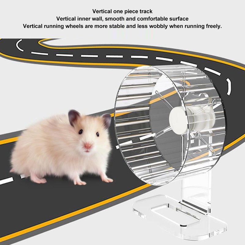 Silent Hamster Wheel with Stand Prevent Slip Clear Acrylic Hamster