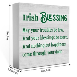 Irish Blessing Decor St Patricks Day Decor St Patrick Decorations for Home Office Desk Decor St. Patrick's Day Decorations Sign St Patricks Day Gifts for Coworkers 5 X 5 Inch