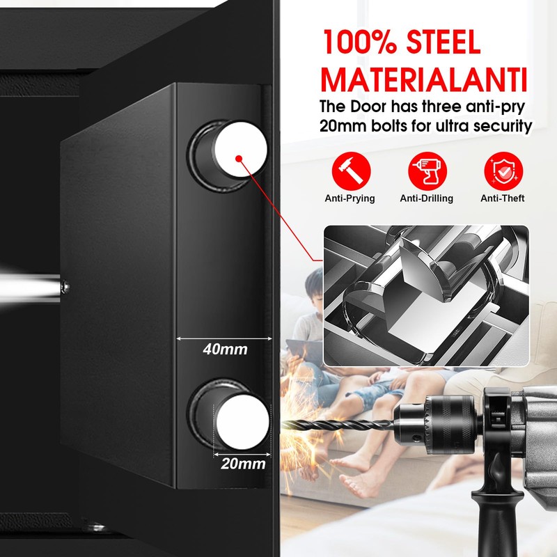 1.8 Cubic Feet Small Personal Safe for Home Use, Anti-theft