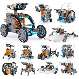 Solar Robot Kit, 12-in-1 Educational STEM Science Experiment Toys, Solar Powered Building Kit DIY - Color: 1232-68