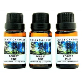 Crazy Candles Forest Pine (Made in USA) 3 Bottles 1/2 Fl Oz Each (15ml) Premium Grade Scented Fragrance Oil