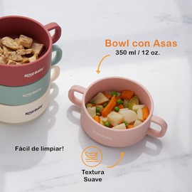 Kool Baby Set de alimentación de silicón para bebé - 1 mantel, 1 vaso con popote, 1 cuchara de madera/silicón, 1 tazón con asas y 1 plato Mod. C9