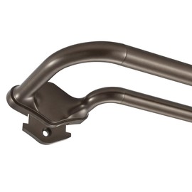 Lwiiom Dark Bronze Double Curtain Rods For Windows 28-48 Inch,Heavy Duty Double Curtain Rod with Aluminum Finials and Bracket,Adjustable Double Window Rods For Blackout Or Room Darkening Panels