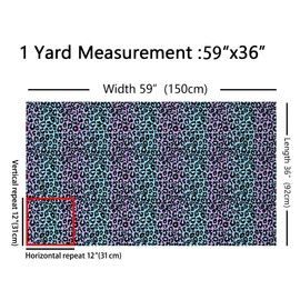 The Yard, tela de leopardo arcoíris con estampado de animales, tela impermeable, tela de piel de guepardo morado neón, textiles y decoración, tela de lujo para interiores y exteriores, 2 yardas, 72