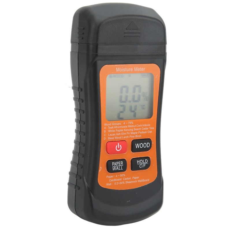 Wood Moisture Meter Temperature Detector Tester Digital Display Tool for