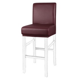 PiccoCasa Waterproof Bar Stool Covers, Faux Leather Pub Counter Height Side Chair Covers with Elastic Band Burgundy 1Pcs