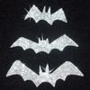 CrystalsRus Silver 9 Bat Fabric Glitter Gothic Iron on Hotfix