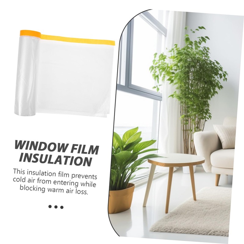 COHEALI Window Insulation Film Roll Weatherproof Heat Retention for Winter