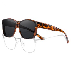 HAOLOTA Over Glasses Sunglasses for Women Men Polarized Square Fit Over Shades for Driving UV Protection