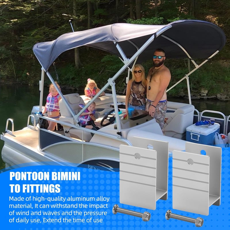 Extra Tall Pontoon Bimini H-Bracket for Pontoon Boats 1-1/4" Square